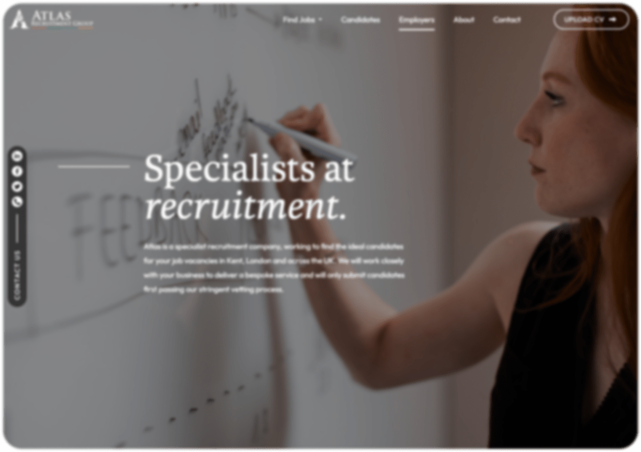 Blurred Atlas Recruitment Group Landing Page