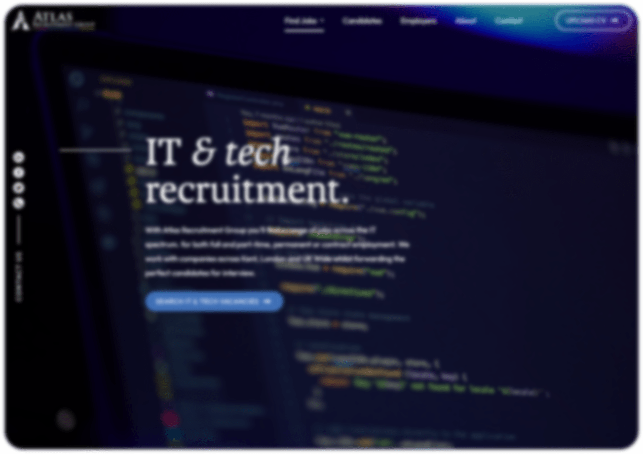 Blurred Atlas Recruitment Group Landing Page