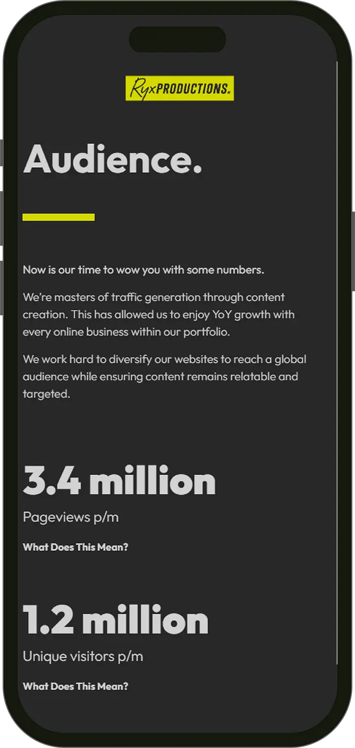 Ryxproductions mobile mockup